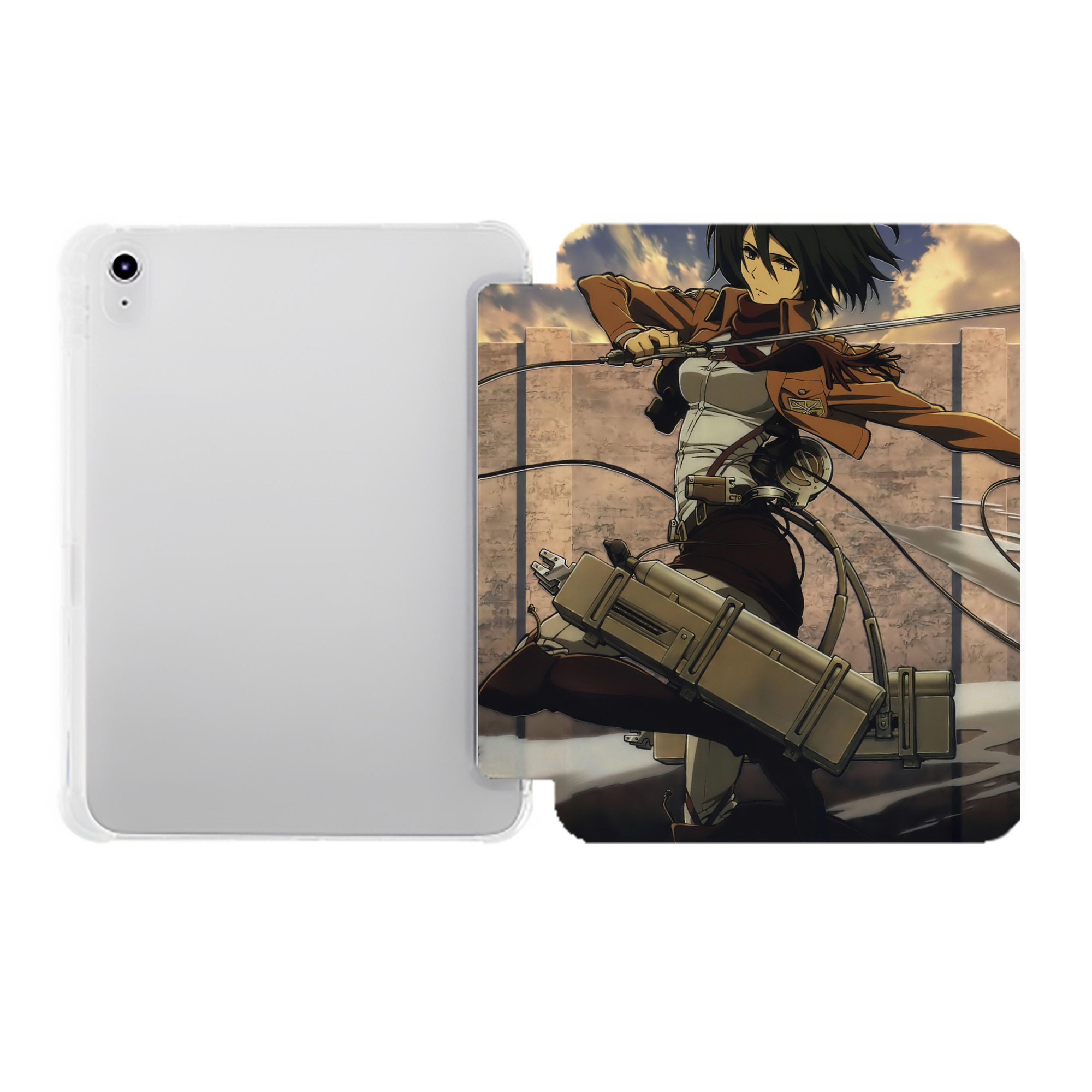 （画像用） 進撃の巨人 Attack on Titan IPad ケース ペン収納付き 三つ折りスタンド PUレザー×シリコン 対応機種9.5/10.5/10.9インチ